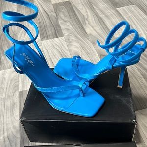 Nasty Gal blue crawl up heels